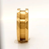 8MM HEAVY GOLD-PLATED TUNGSTEN HAMMER TONE RING CORE BLANK CHANNEL INLAY