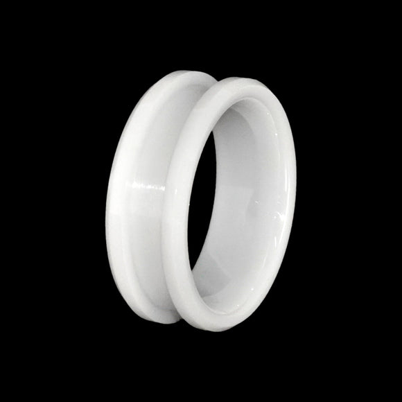 8mm White Zirconia Ceramic Ring Core Blank Channel for Inlay