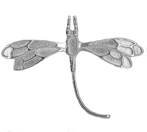 Argentium Silver .960 Dragonfly Bezel Pendant for Custom Inlay