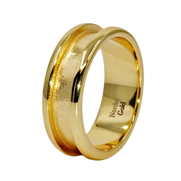 8MM Solid Nordic Gold Ring Core Blank Channel Inlay