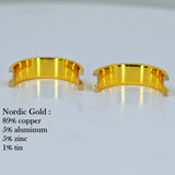 Nordic Gold ring core cut in half to show color 