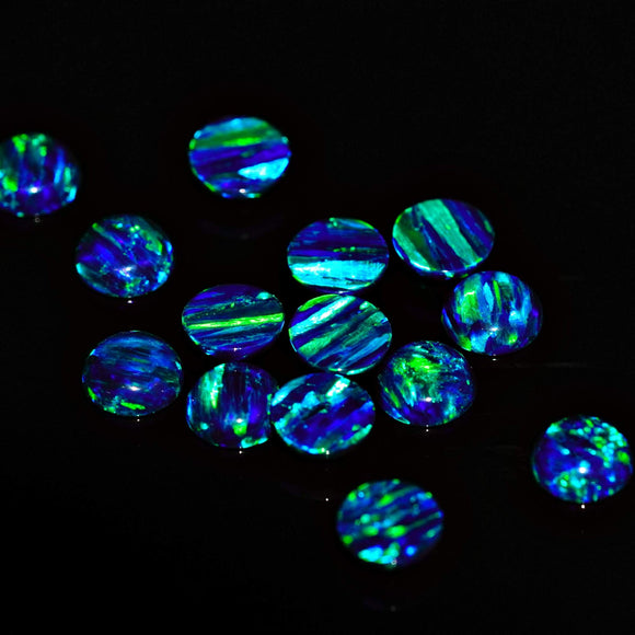 6mm Round Synthetic Opal Cabochon - OP14 Ocean Blue