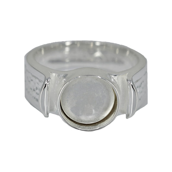 Hammered Heritage Signet Ring .960 Silver Ring Blank