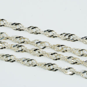 Sterling Silver .925 Chain Twisted Singapour By Foot