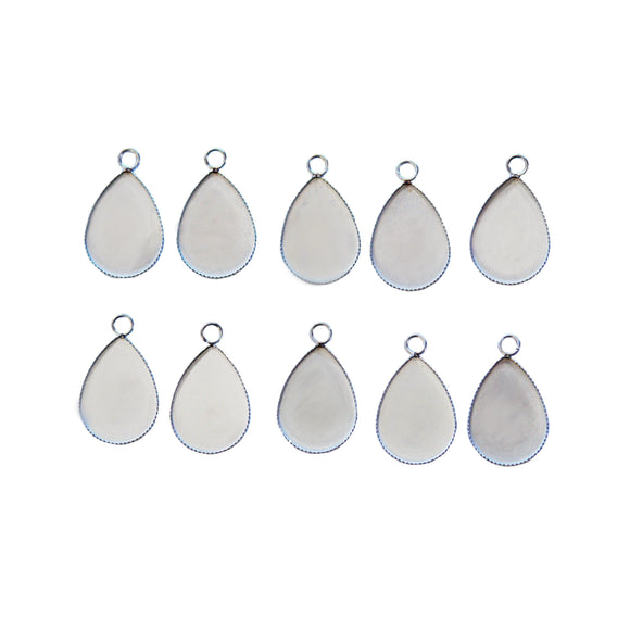 2 Styles 304 Stainless Steel Teardrop Pendant Trays Cabochon Settings Plain  Edge Bezel Cups With Glass Cabochons For Jewelry Making - Temu New Zealand